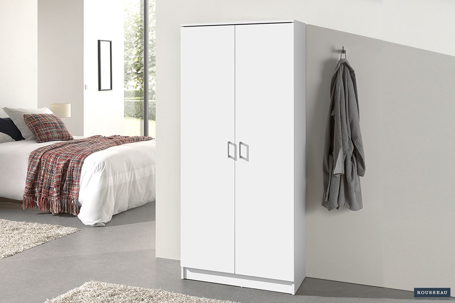 Opbergkast Ray 2 Deuren en 4 Legplanken Wit