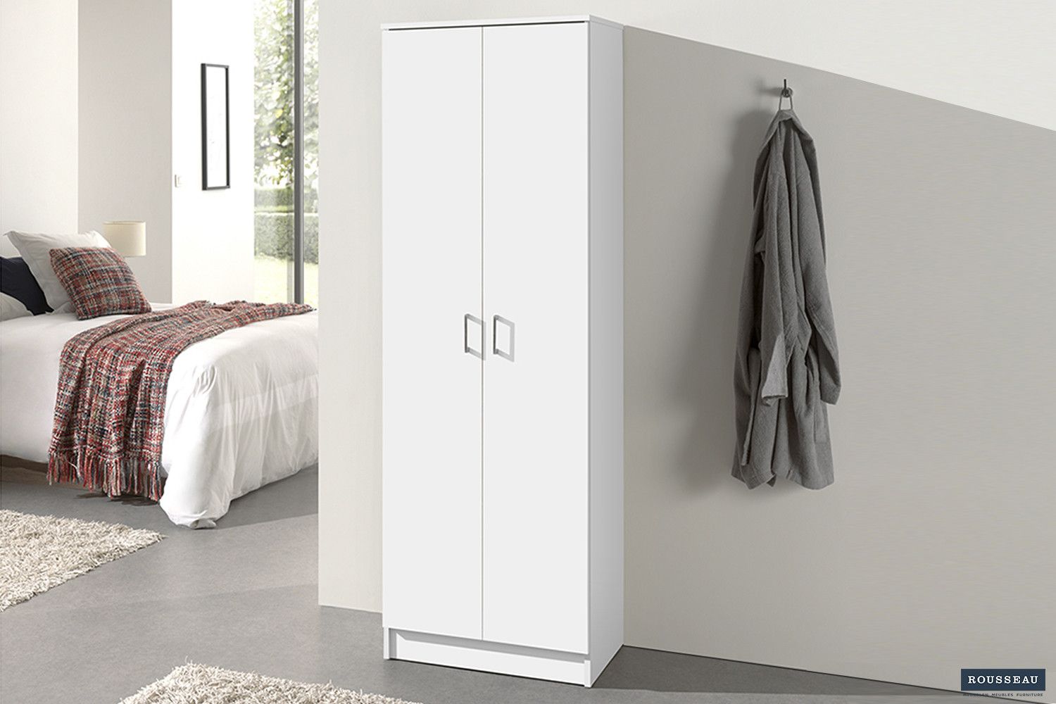 Opbergkast Ray 2 Deuren en 4 Legplanken Wit