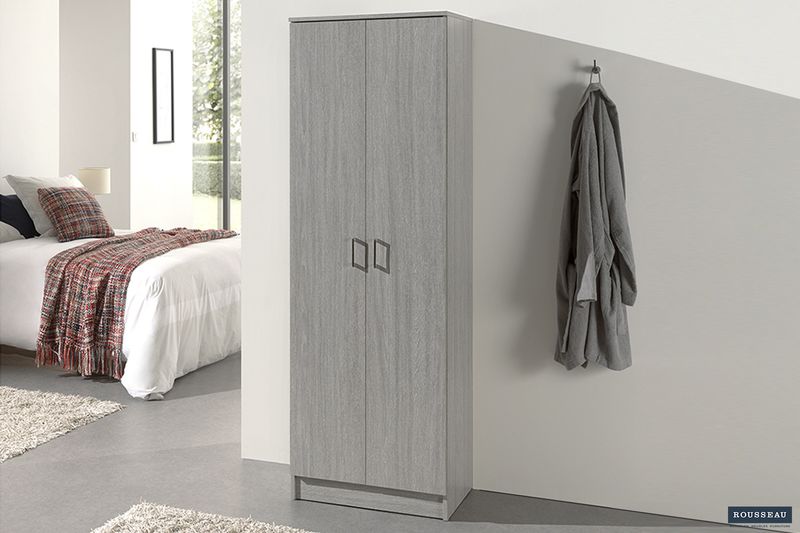 Opbergkast Ray 2 Deuren en 4 Legplanken Grijze Eik