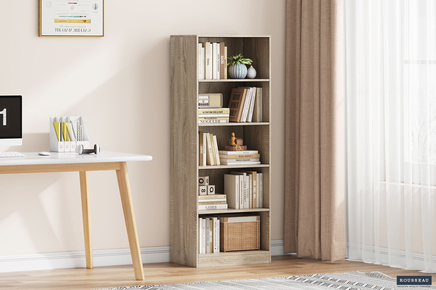 Boekenkast Space 4 Legplanken Sonoma