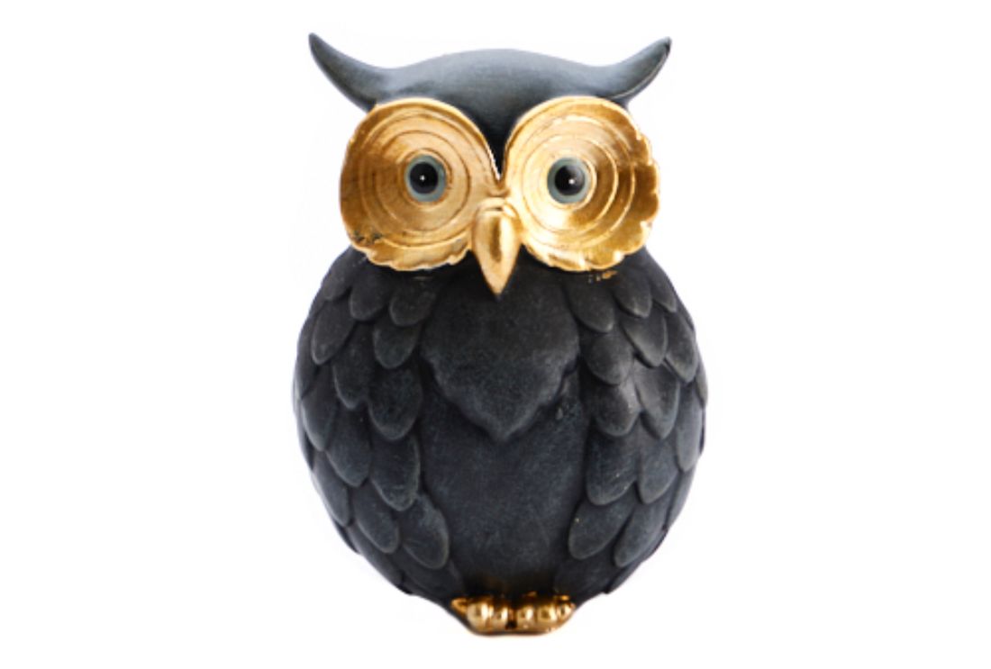 Uil Milan Mat Zwart - Goud H8,5