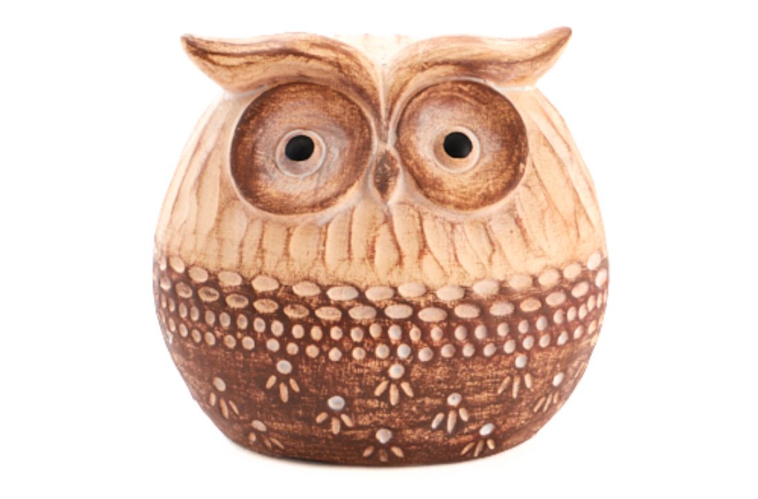 Uil Mauro Keramiek Bruin H13