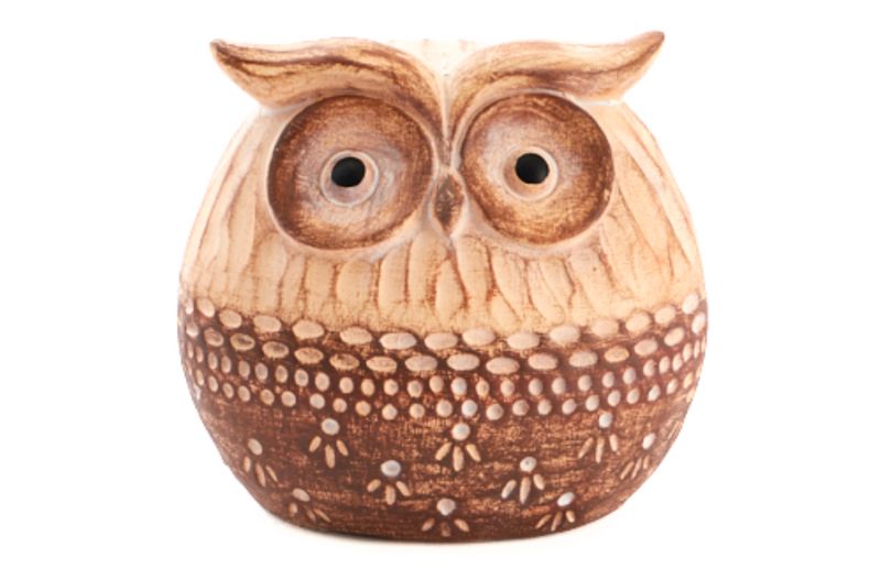 Uil Mauro Keramiek Bruin H13