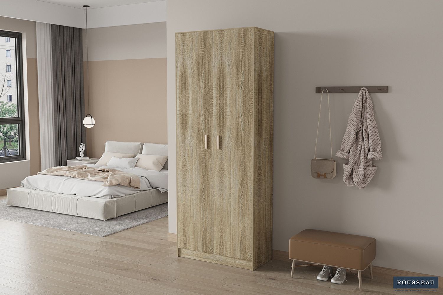 Opbergkast Space 2 Deuren en 5 Legplanken Sonoma