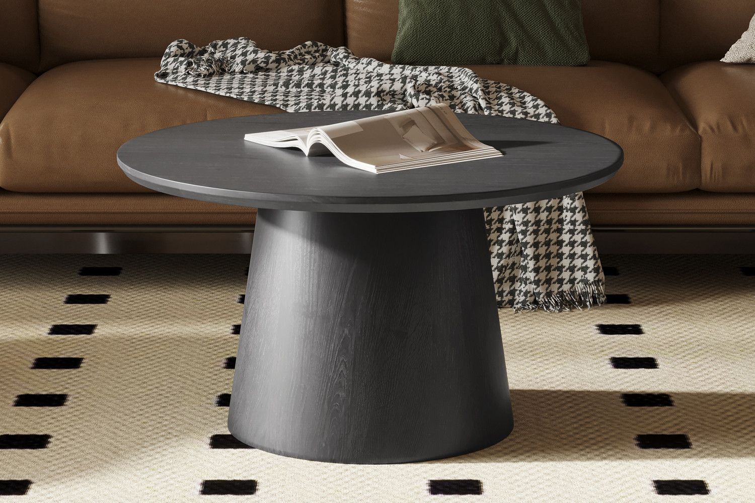 Salontafel Miklos 80cm Rond Decor Donkerbruin