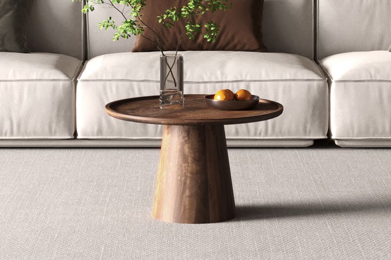Salontafel Jules 65 x 40cm Rond Mango Hout Lichtbruin