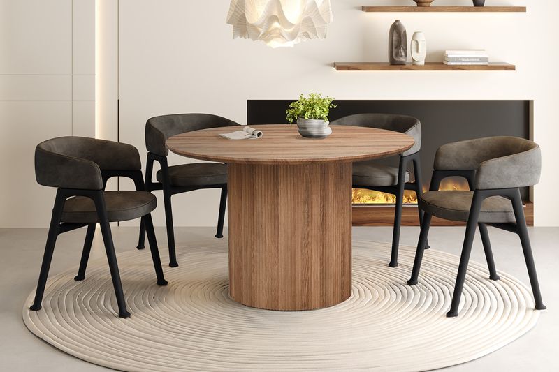 Tafel Lagos 120cm Rond Decor Oude Eik