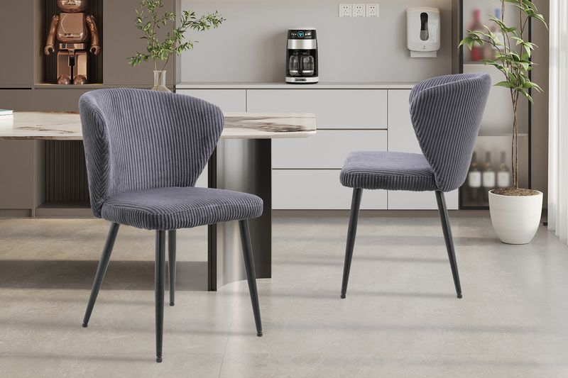 Stoel Tornado Corduroy Grijs - Set van 2 stoelen voor 170€