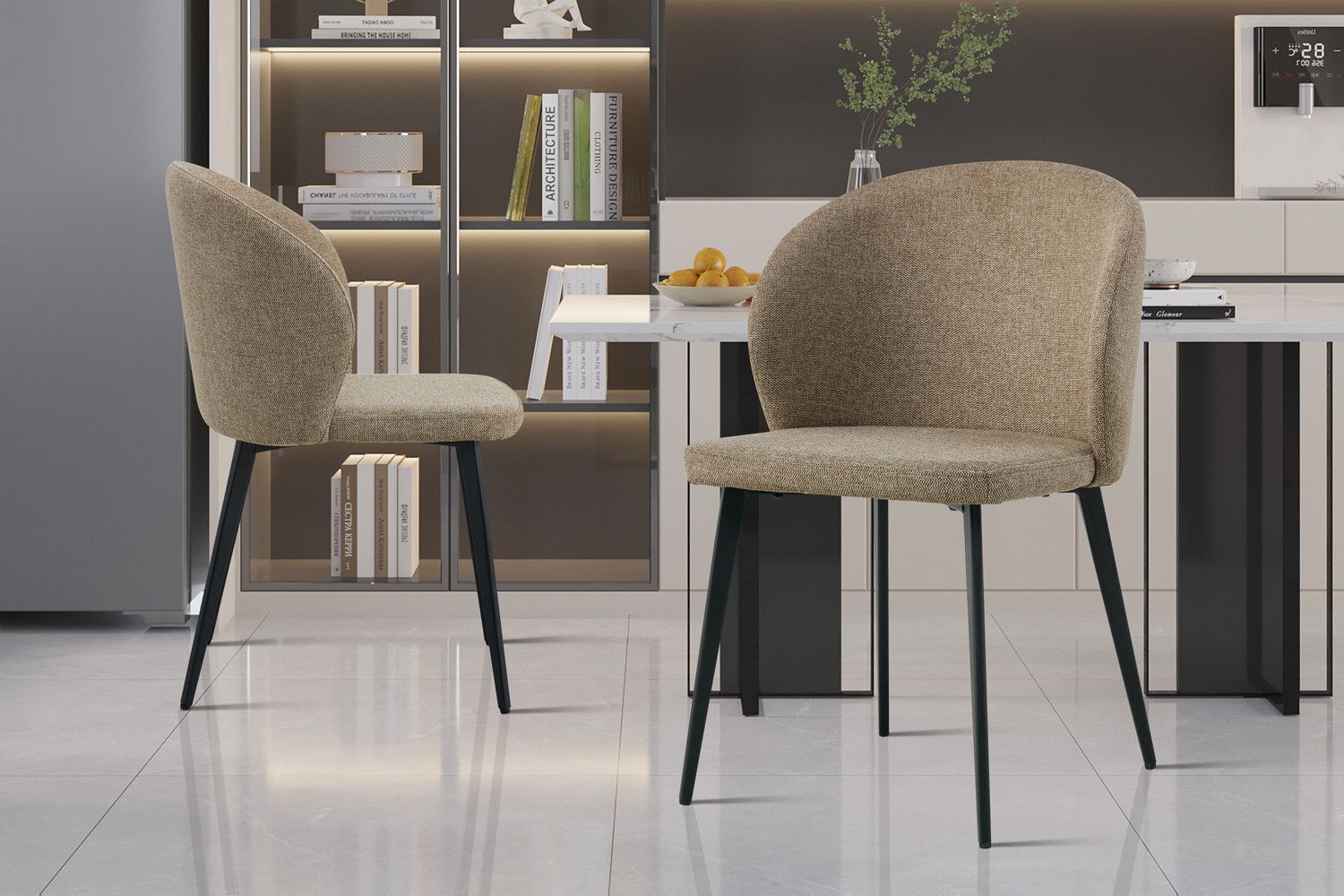 Stoel Toledo Stof Zand - Set van 2 stoelen voor 170€