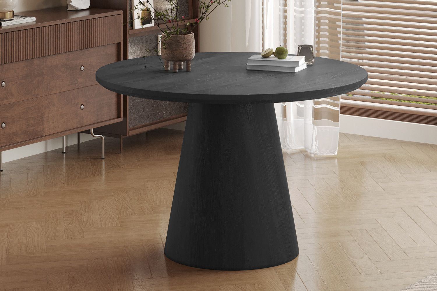 Tafel Miklos 120cm Rond Decor Donkerbruin