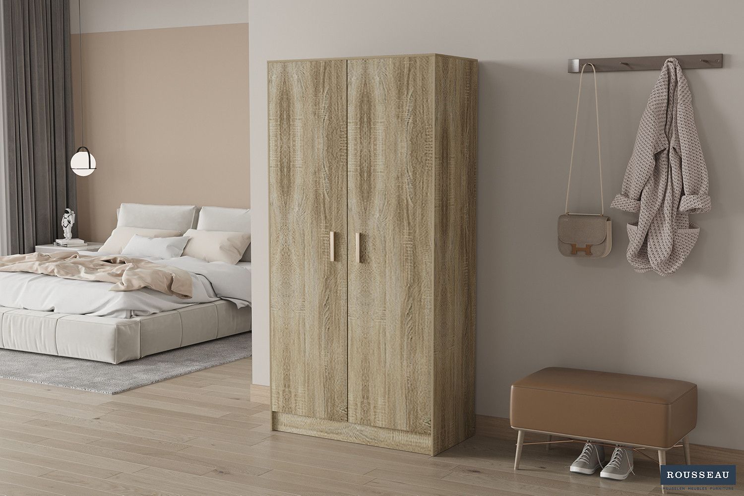 Opbergkast Space 2 Deuren en 4 Legplanken Sonoma