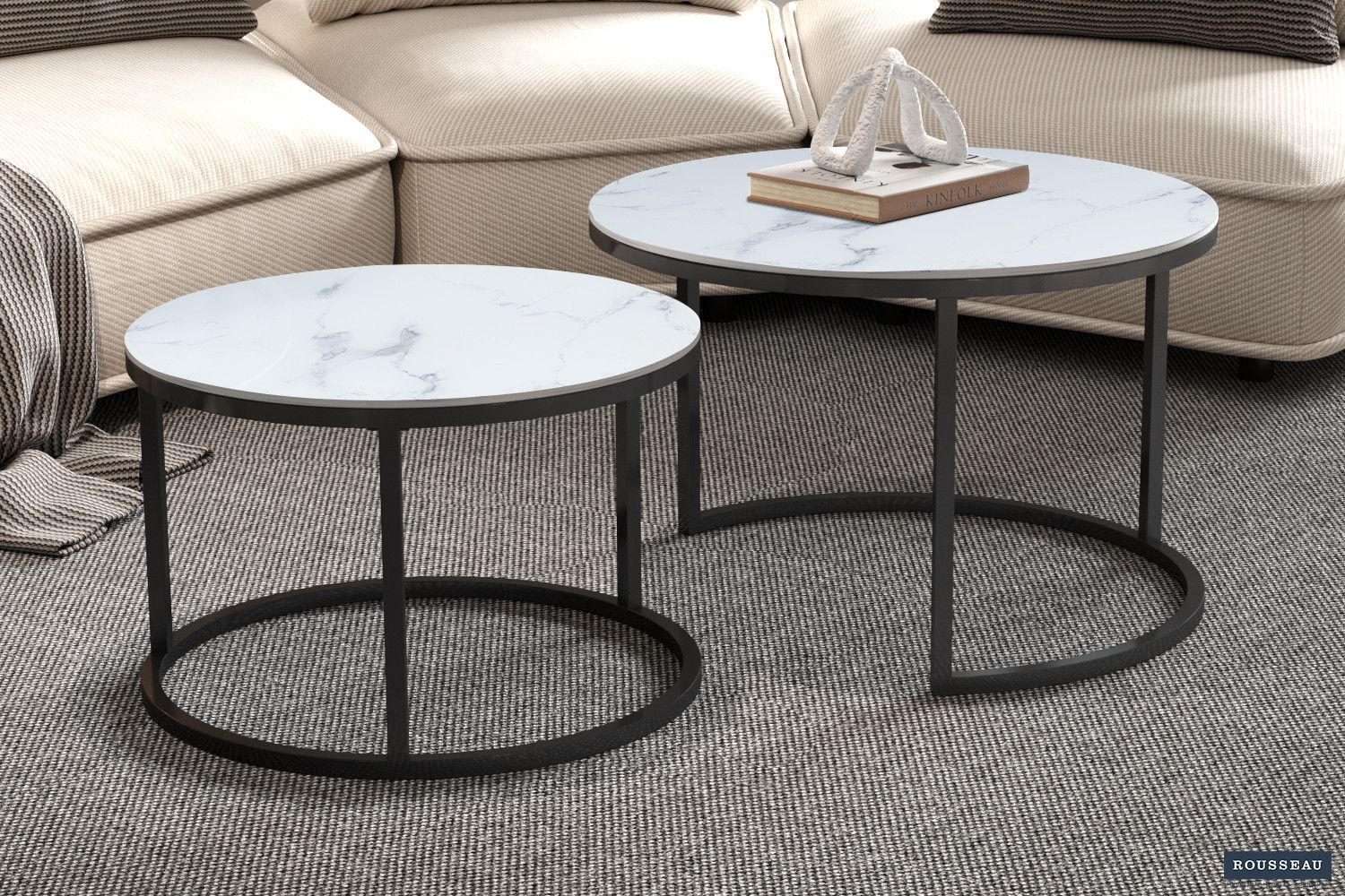 Salontafel Boston Decor Glas Marmer Wit