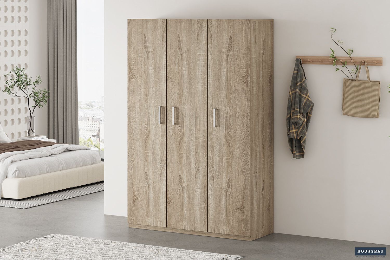 Opbergkast Mike 120cm 3 Deuren Sonoma