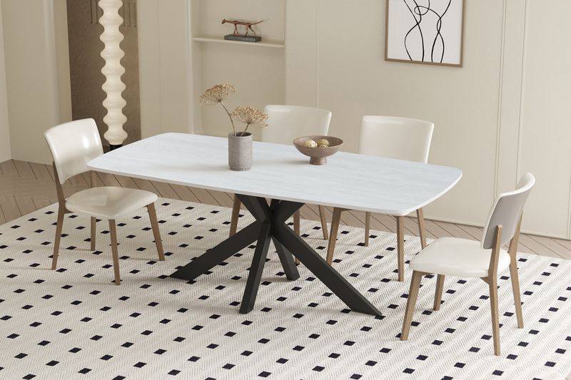 Tafel Apollo 180cm Deens Ovaal Steen Baroque Grijs