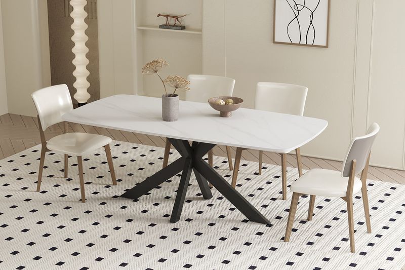 Tafel Apollo 180cm Deens Ovaal Steen Wit