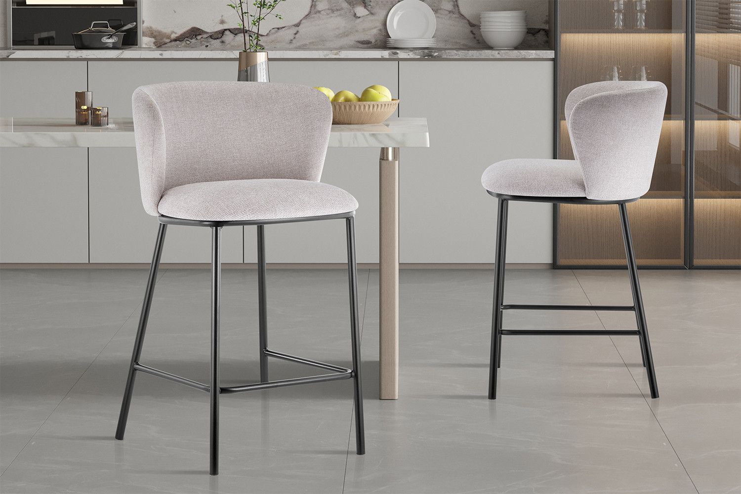 Counterstoel Arthur Stof Ote Belfast 23 Beige - Set van 2