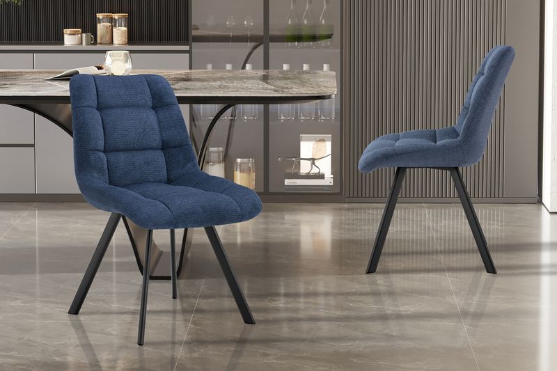 Stoel Lizzy Stof Ote Share 315 Blauw - Set van 2