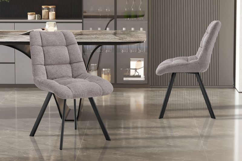 Stoel Lizzy Stof Ote Share 160 Lichtgrijs - Set van 2