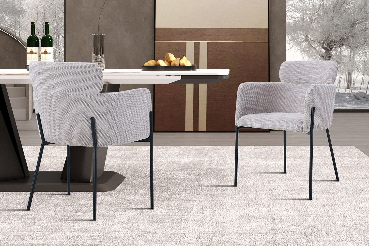 Stoel Naomi Stof Beige - Set van 2