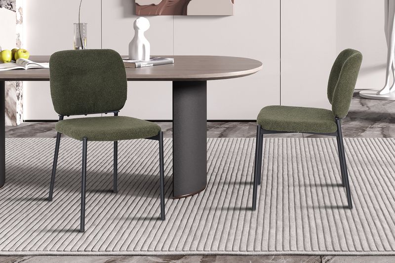 Stoel Sophia Stof Groen - Set van 2