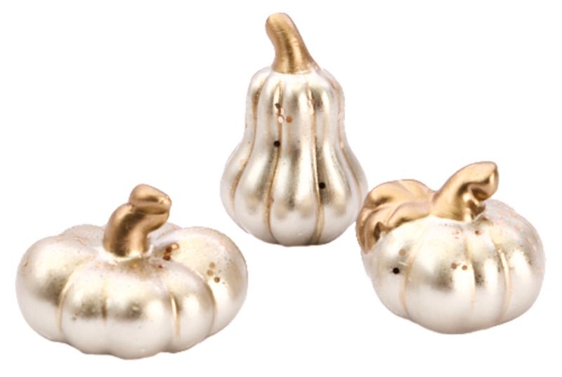 Mini Pompoenen Zilver/Goud 3 Stuks