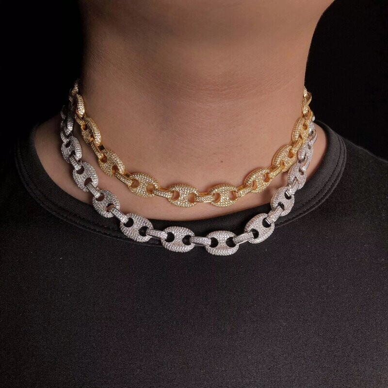 Micro pavé prong setting Vvs simulated "Mariner link Chain" and Bracelet