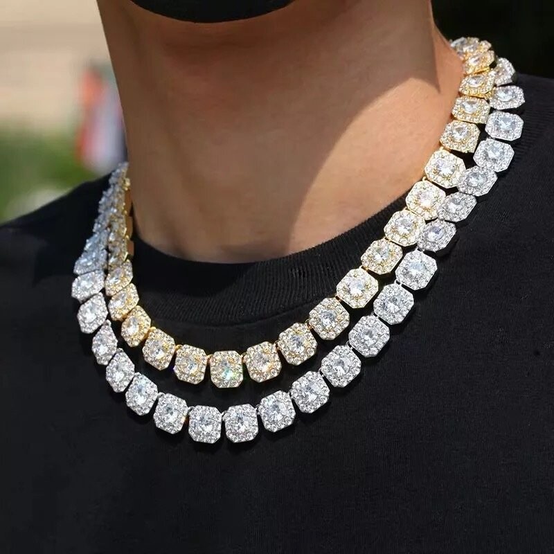 Micro pavé prong setting Vvs simulated "Cluster tennis" Chain and Bracelet