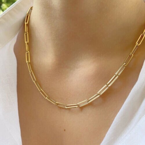 14k Gold "paper clip" chain