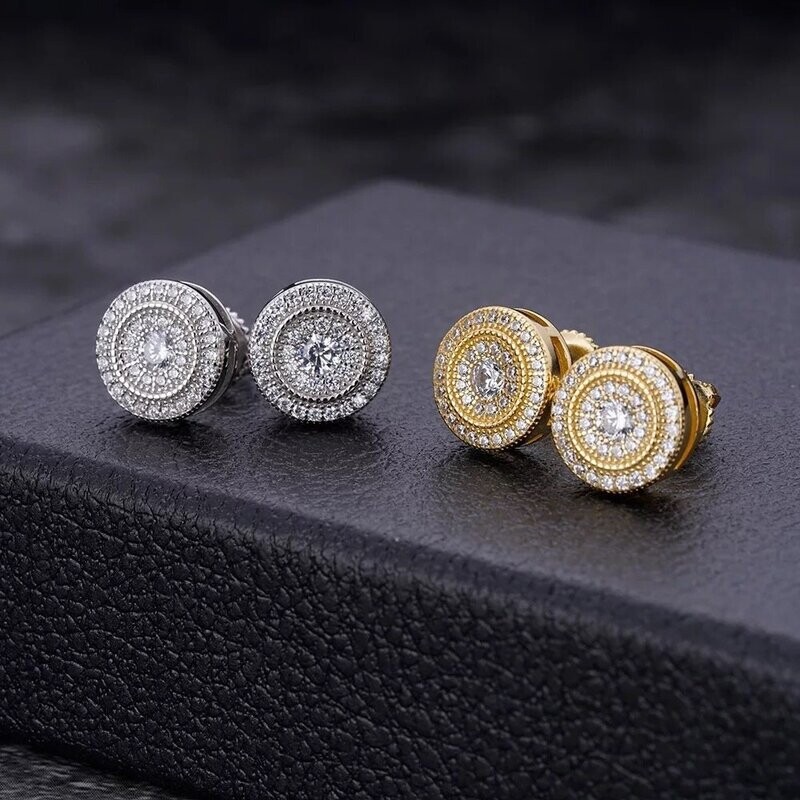 Micro pavé prong setting Vvs simulated "Round" earrings