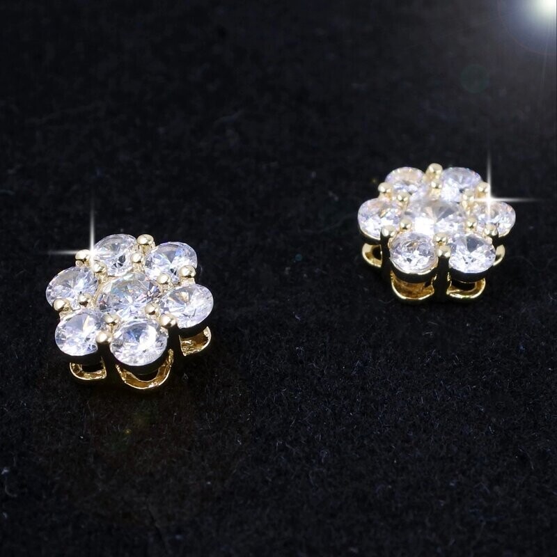 Micro pavé prong setting Vvs simulated "Flower" earrings