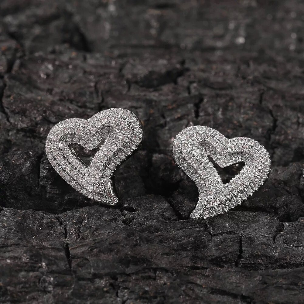 Micro pavé prong setting Vvs simulated " Mi amour" earrings
