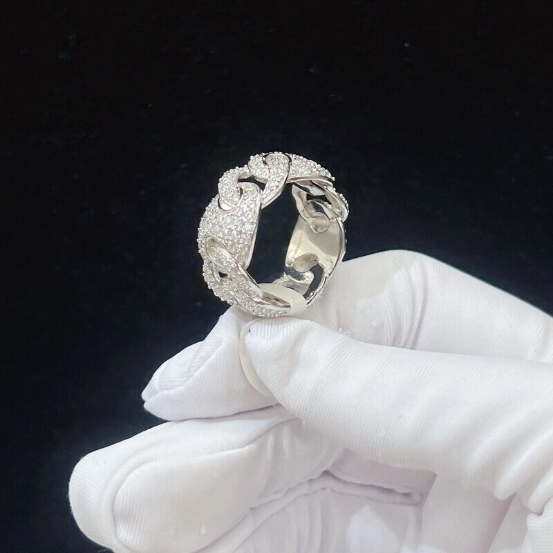 Micro pavé prong setting Vvs simulated "Coffee bean" ring