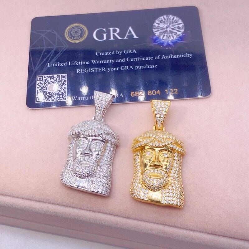 Micro pavé prong setting Vvs simulated "Jesus" pendant