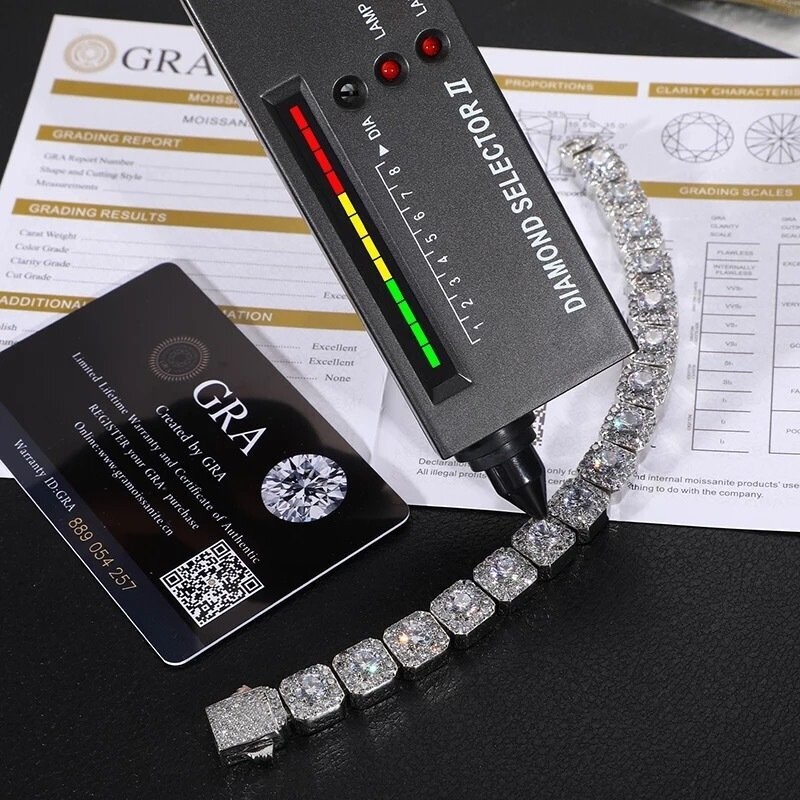 Micro pavé prong setting Vvs simulated "Cluster" tennis bracelet
