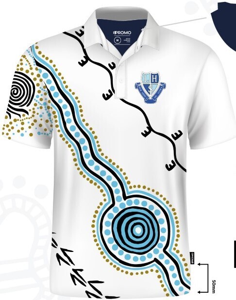 Senior Indigenous Polo Shirt - White