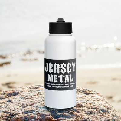 Stainless steel Jersey Metal water bottle with a straw lid