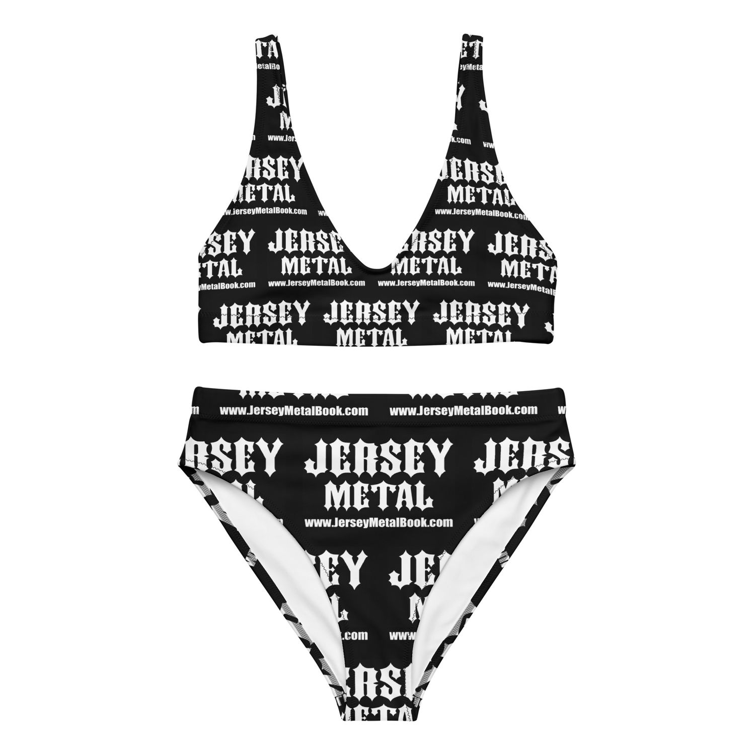 Recycled Jersey Metal high-waisted bikini