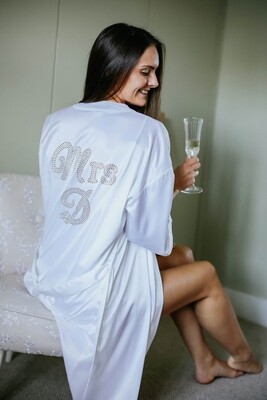 The Champagne Satin Robe & Short Set