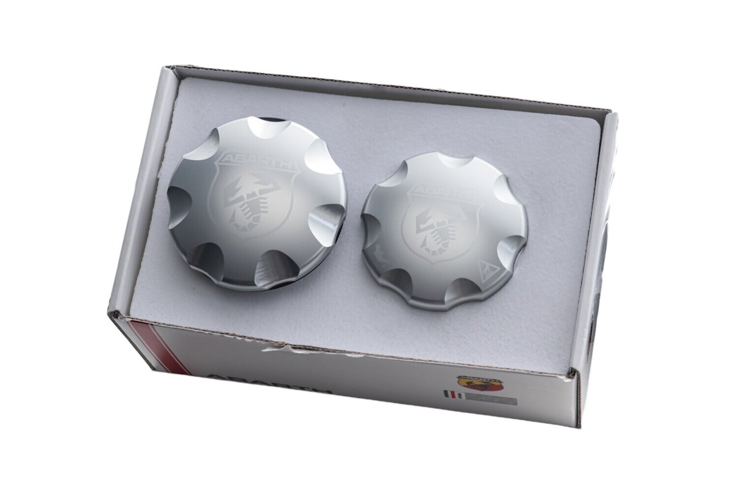 Aluminium tankdop & oliedop set origineel Abarth
