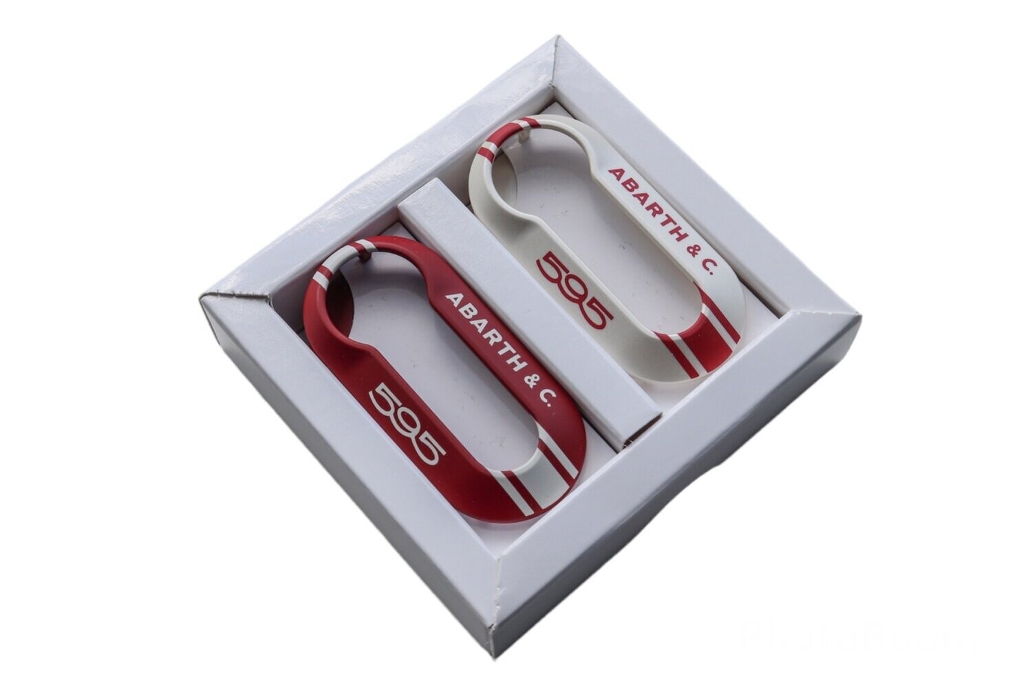 Key cover set Vintage 595 Rosso & Bianco origineel Abarth