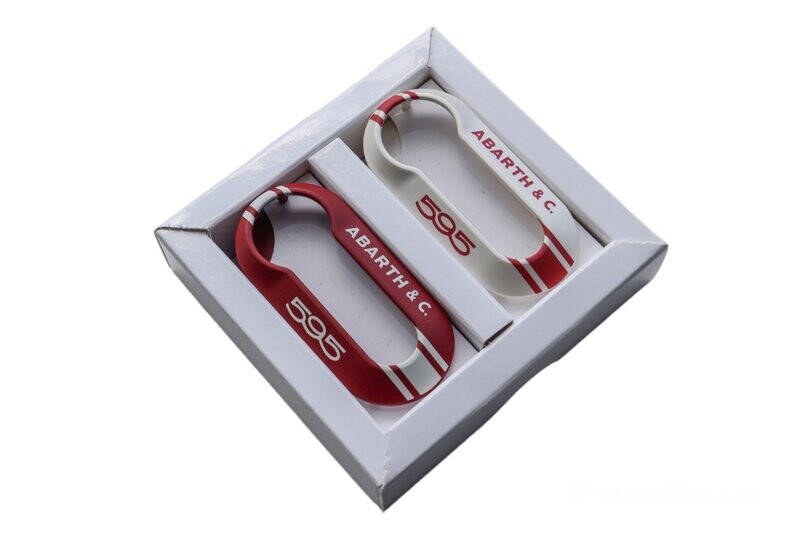 Key cover set Vintage 595 Rosso & Bianco origineel Abarth