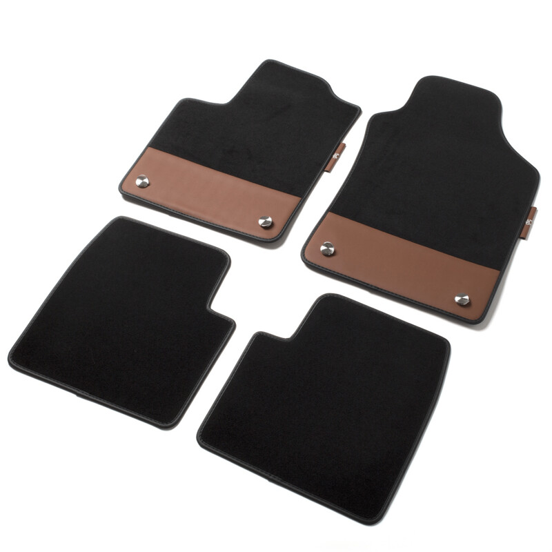 Mattenset exclusief tapijt/leder bruin origineel Abarth