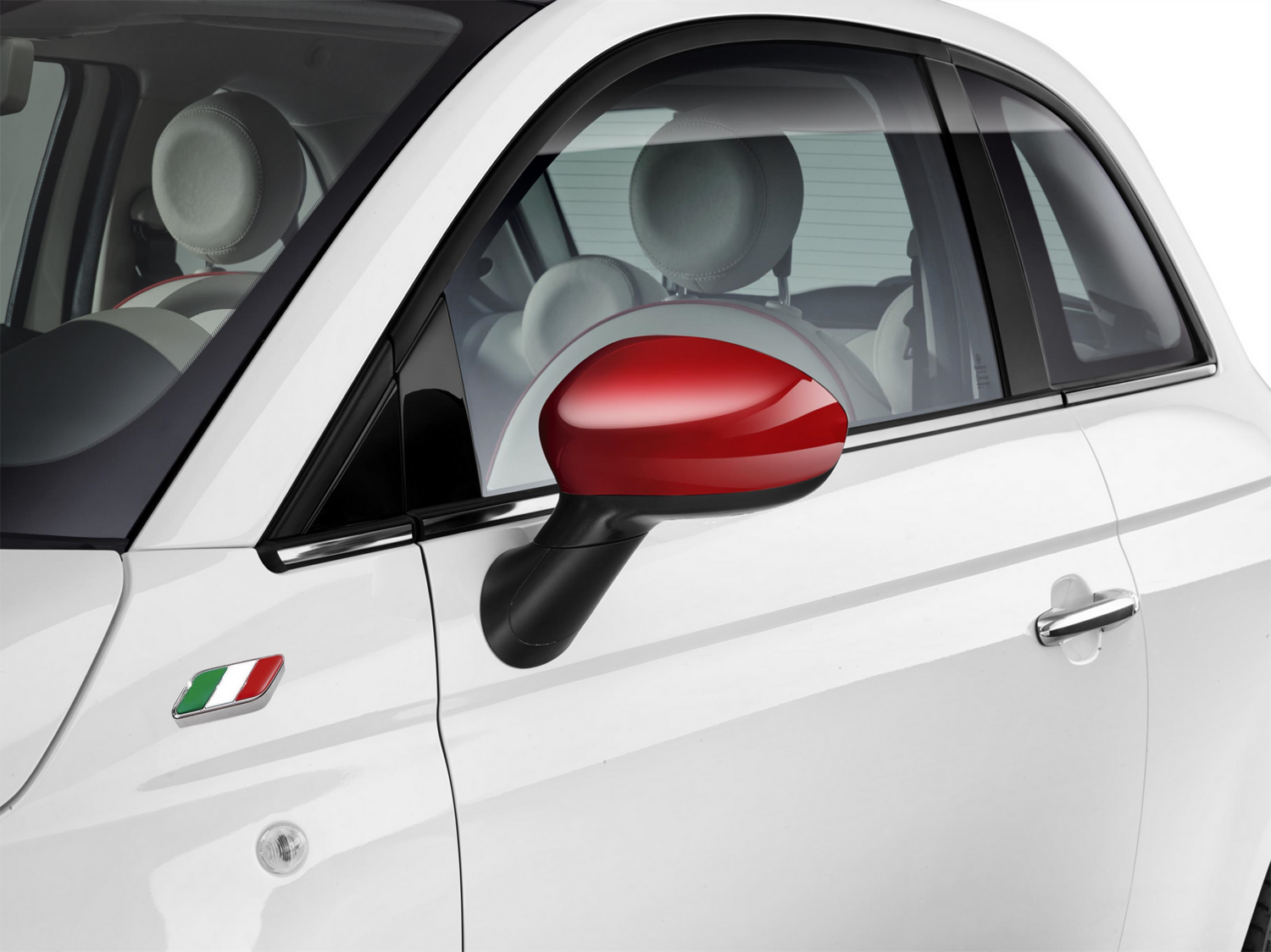 Spiegelkappen set Rosso origineel Fiat