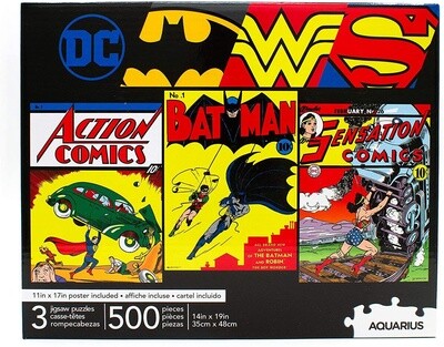 Set of 3 DC Comics Puzzles (Three 500 Piece Jigsaw Puzzles)