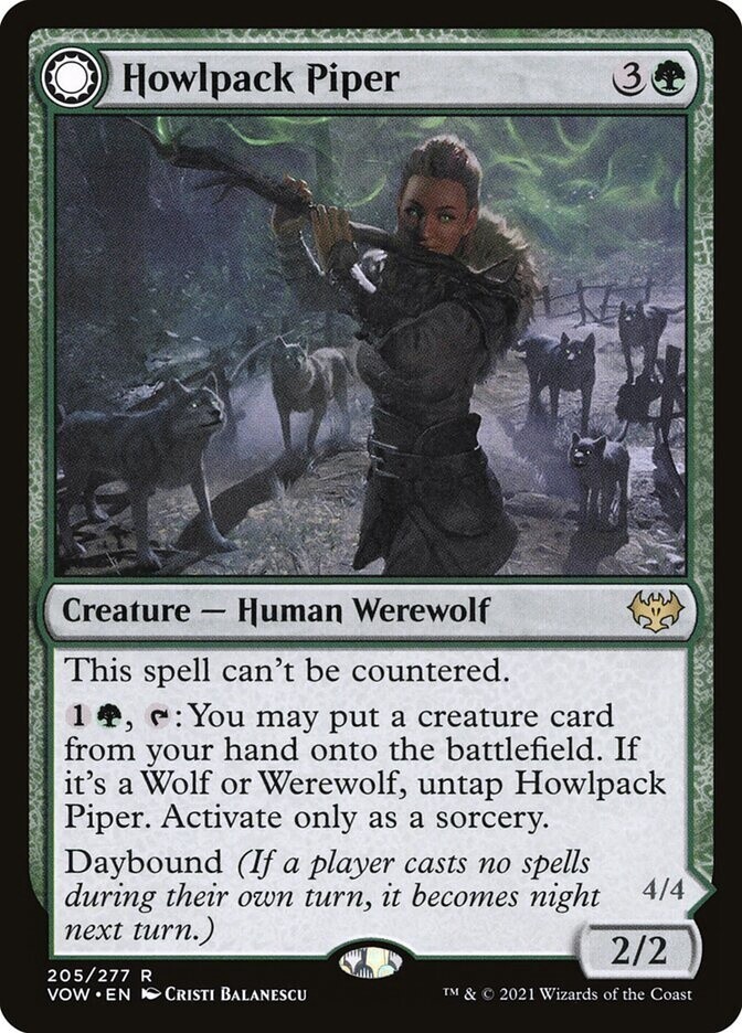 Howlpack Piper // Wildsong Howler (Innistrad: Crimson Vow, 205, Nonfoil)