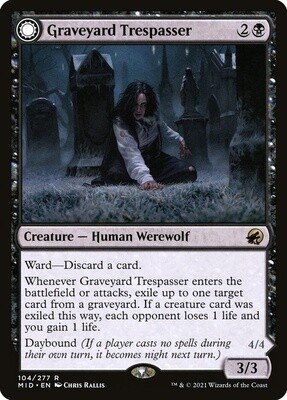 Graveyard Trespasser // Graveyard Glutton (Innistrad: Midnight Hunt, 104, Foil)