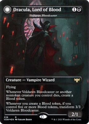 Dracula, Lord of Blood // Dracula, Lord of Bats (Innistrad: Crimson Vow, 338, Foil)