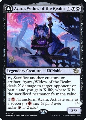 Ayara, Widow of the Realm // Ayara, Furnace Queen (March of the Machine Promos, 90s, Foil)