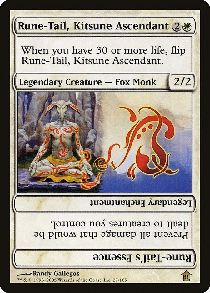 Rune-Tail, Kitsune Ascendant // Rune-Tail's Essence (Saviors of Kamigawa, 27, Nonfoil)