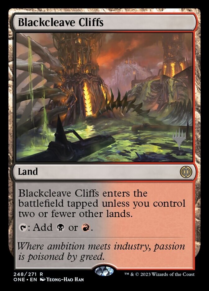 Blackcleave Cliffs (Phyrexia: All Will Be One Promos, 248p, Nonfoil)